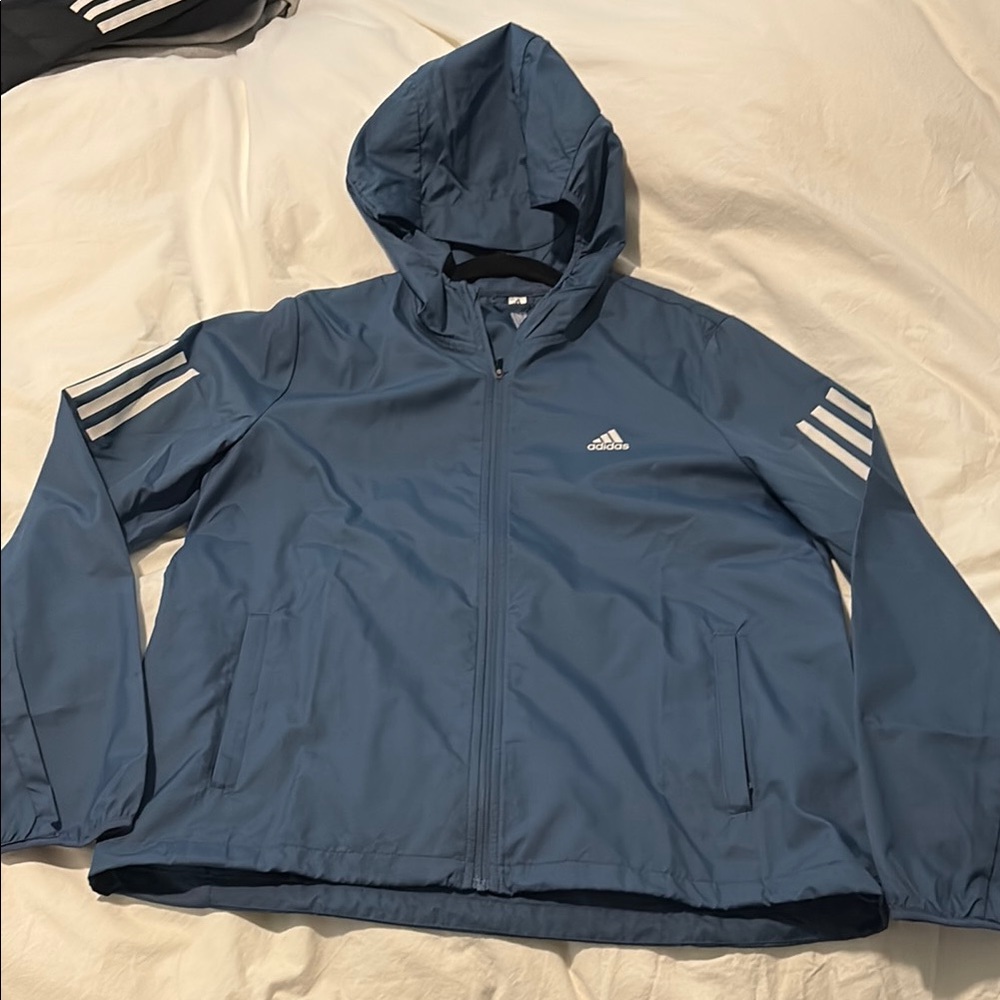 Adidas Blue Hooded shell jacket